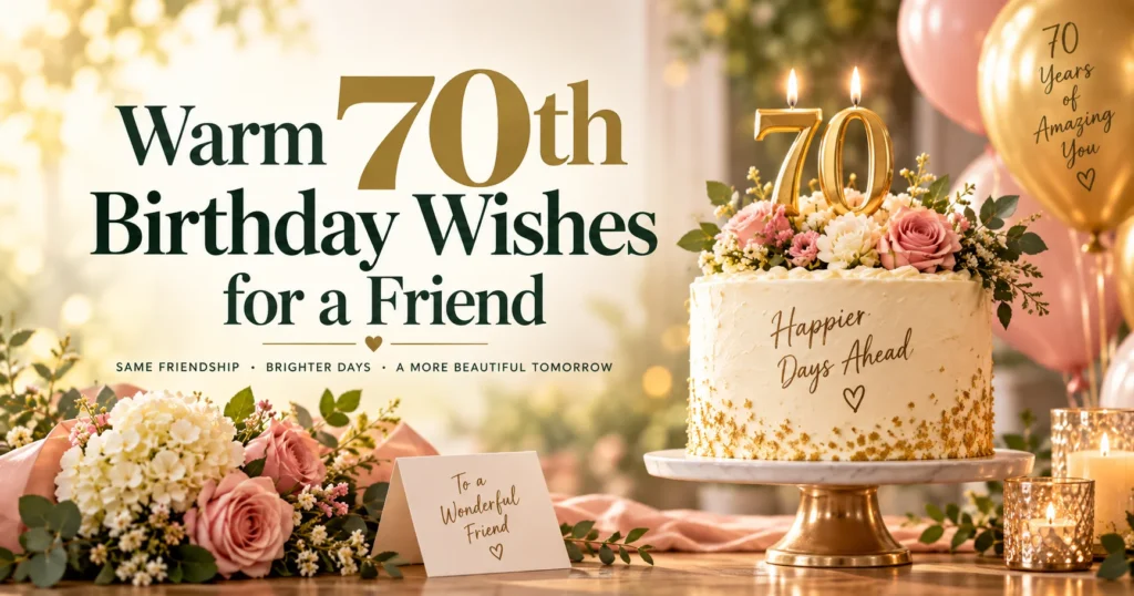 70th Birthday Wishes for a Female Friend