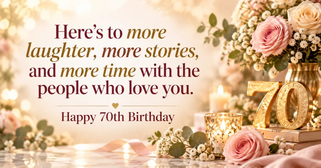 70th Birthday Wishes for Mom, Grandma, Sister, Wife, and Friend