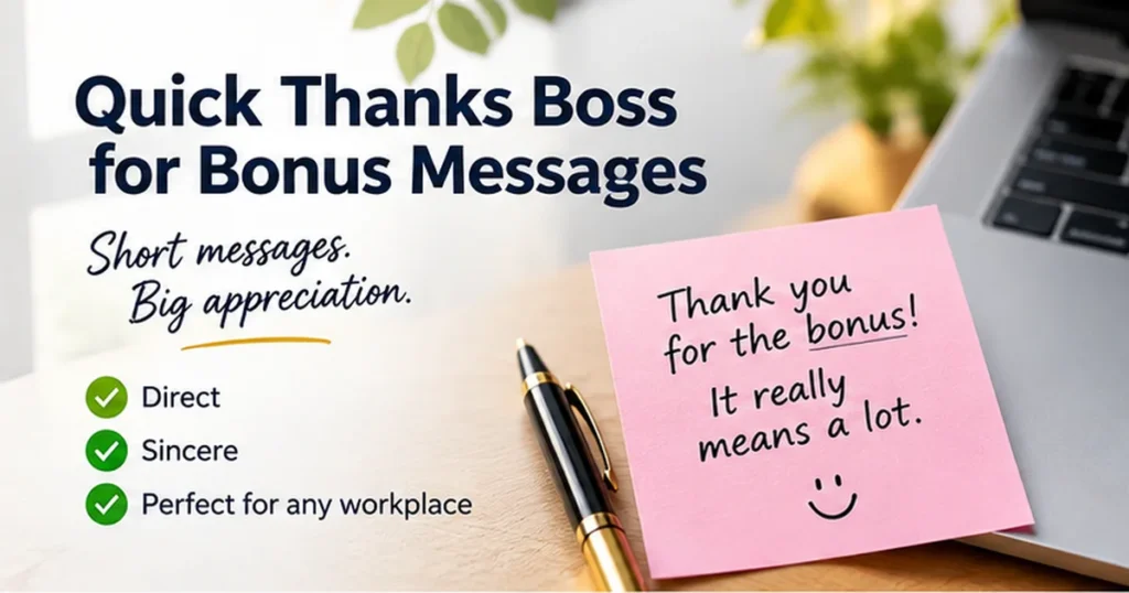 Quick Thanks Boss for Bonus Messages