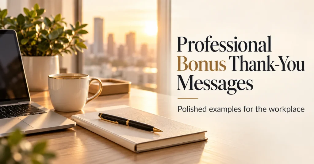 Thank-you notes matched to the type of bonus you received