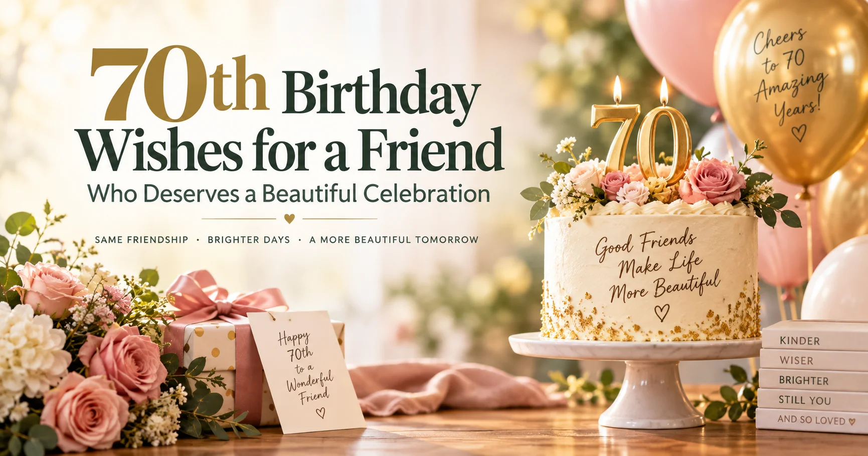 111+ 70th Birthday Wishes for a Friend Who Deserves a Beautiful Celebration