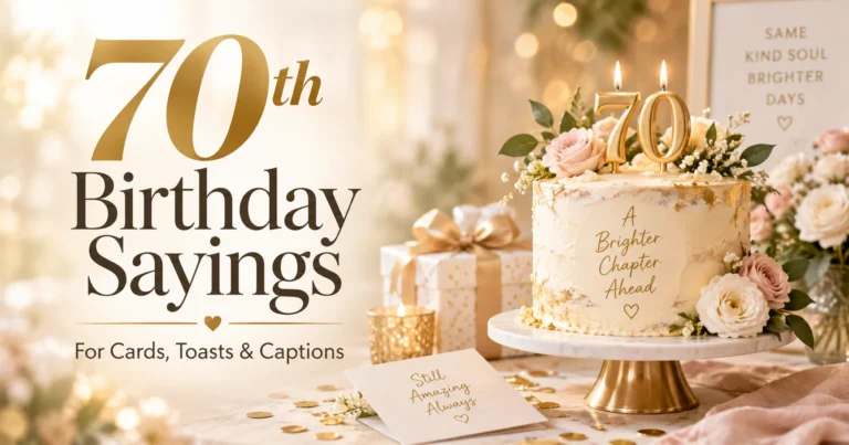 124+ 70th Birthday Sayings for Cards, Toasts, and Captions